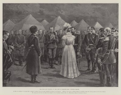 The Czar and Czaritza in the Camp at Krasnoe Selo, Evening Prayer by Paul Frenzeny